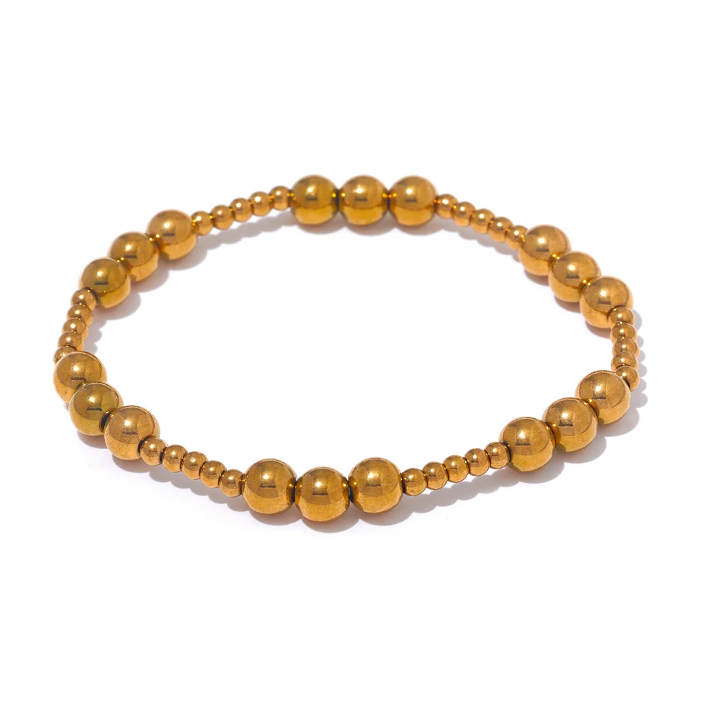 Kyrlune Gold Bead Stretch Bracelet - view 6