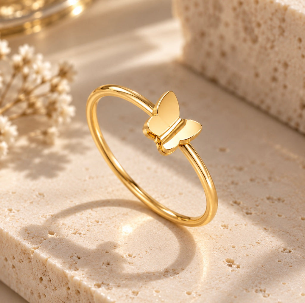 Kyrlune Gold Butterfly Ring